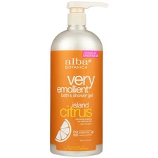 Alba Botanica Very Emollient Bath & Shower Gel Island Citrus 32 Oz