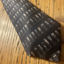 EUC Yoshie Inaba Silk Tie Goblets Design Necktie ARA Made In Japan