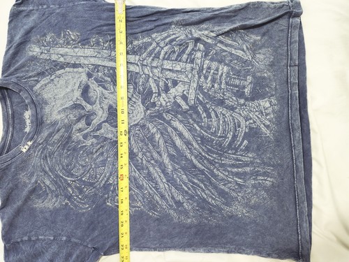 T-shirt maglietta skateboard Fifth Sun Large L spada scheletro blu - Foto 2 di 5
