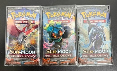 Pokemon TCG Sun and Moon Burning Shadows 3x Booster Packs Sealed SM03