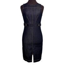Ann Taylor Dress Women Size 0 Blue Denim Sleeveless Summer Spring Sheath Short