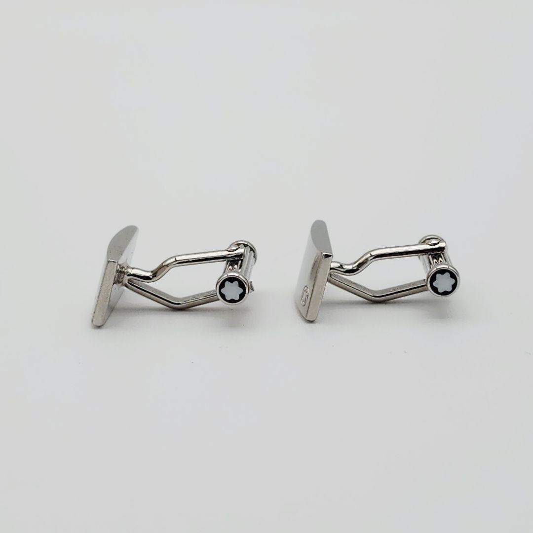 Montblanc Silver Cufflinks Rectangular Ball Retur… - image 5