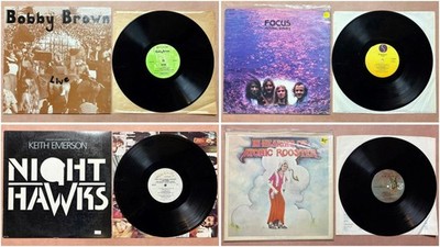 Prog Rock Folk 12'' Vinyl Record Lot of 4 bobby brown keithemerson atomic rooster