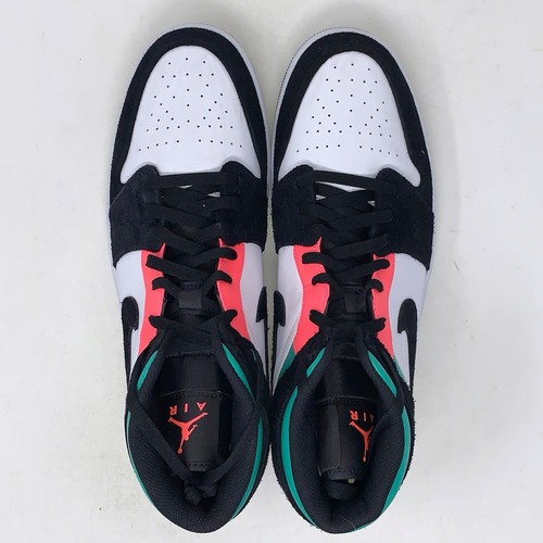 Air Jordan 1 Mid 'South Beach' Black Sneakers, Size 15 VNDS 852542-116 - Picture 5 of 7