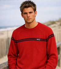 Vintage 00s Y2K Abercrombie  Fitch Crewneck Sweater Men  s XL Red Stripe Muscle