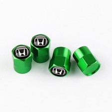Honda Tire Valve Caps Set Of 4 Dust Covers Black Silver Red