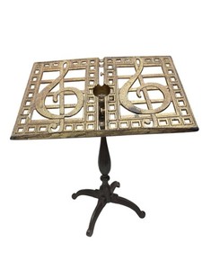 Vintage Brass Treble Clef Sheet Music Stand Pedestal Book Display Decor
