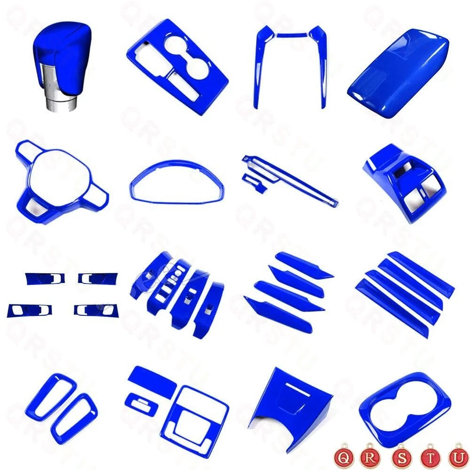 Juego completo de decoración interior coche azul brillante 34* para Honda Civic 11th 2022-2025 Foto 3 de 4