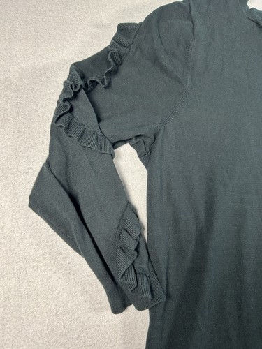 Lane Bryant Knit Ruffle Sleeve Holiday Sweater Size 26/28 Plus Size Green - Picture 3 of 9