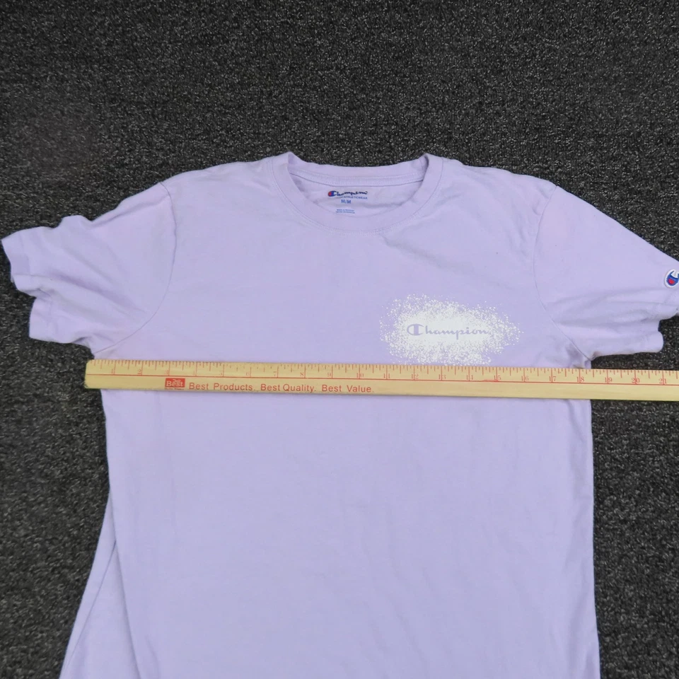 Camisa Champion para mujer mediana púrpura auténtica ropa deportiva manga corta logotipo camiseta Foto 4 de 4