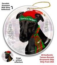 Greyhound Santa's Helper Holiday Ornament