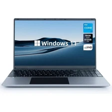 15.6 inch Laptop 16GB+512GB Windows 11 Computers  WiFi, Bluetooth, Type-C