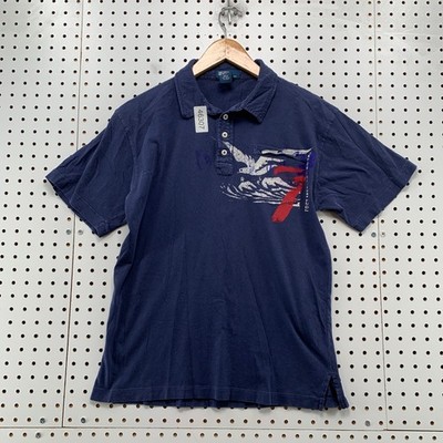 Polo Ralph Lauren Shirt Youth XL Size 20 Blue Eagle Stencil Collared Preppy
