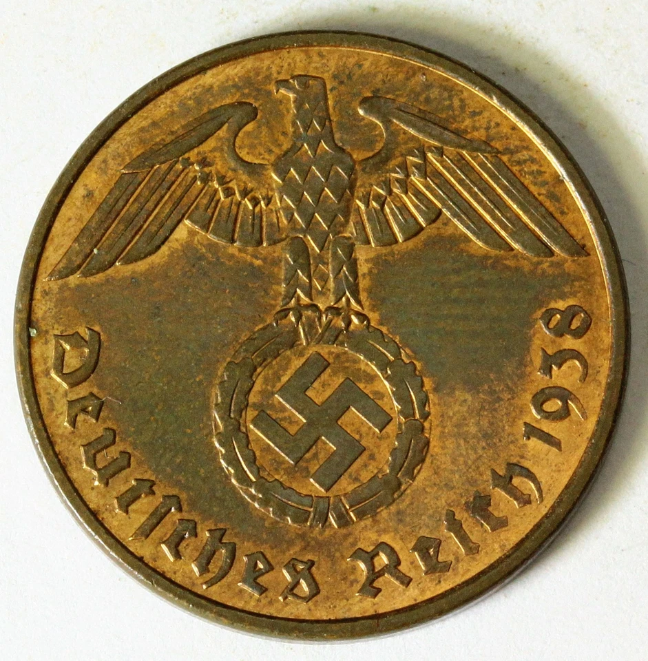 GERMANY (Third Reich) 2 Reichspfennig 1938 F - Bronze - aUNC - 3798 - Image 2 of 2