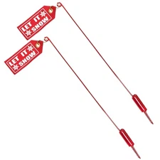 Red Flag Snow Plow Blade Guide Markers "Let It Snow" (Pair)
