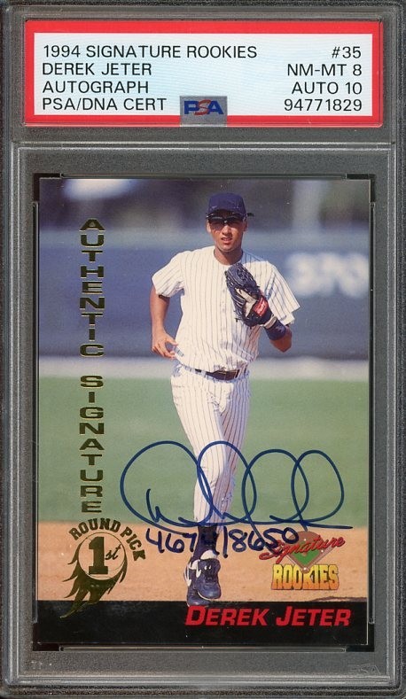 1994 Signature Rookies #35 Derek Jeter HOF NM-MT PSA 8 Auto 10 PSA/DNA CERT 1829