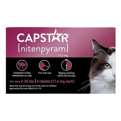 Capstar Nitenpyram 11.4mg 6 Tablets For Cats 2-25 LBS 2027