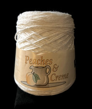 Peaches  Cream Yarn 1 lb. 453g. Cone White 100 Cotton Made in USA 4Ply