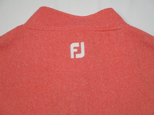 Footjoy Pullover Herren Large Half Zip Drop Needle Sweater Heather Coral *LOGOS* - Bild 6 von 6