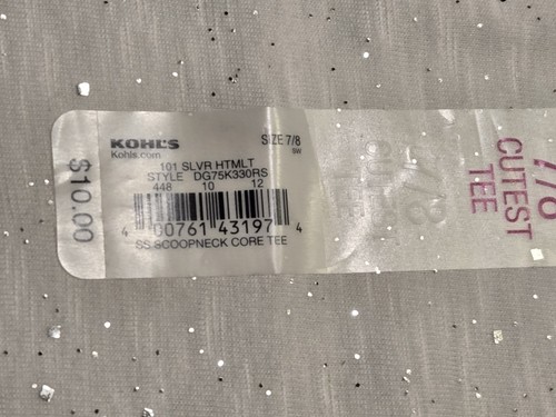 NEW Girls SO Cutest Tee S/S T Shirt Size 7/8, 10 White Pink Glitter Lot Of 2 NWT - Picture 7 of 21