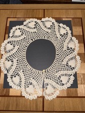 Vintage Detachable White Hand-Crocheted Lace Collar With Button Closure 14