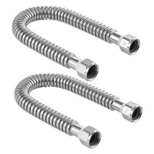 Water Heater Flex Connector: 18", 304 Stainless, 3/4" FIP x FIP