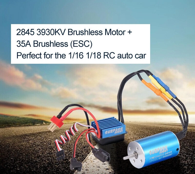 3930KV Sensorloser, bürstenloser Motor 35A ESC Combo für 1/16 1/18 RC Auto - Bild 4 von 4
