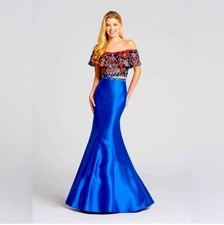Ellie Wilde - Ruffled Off Shoulder Mermaid Gown
