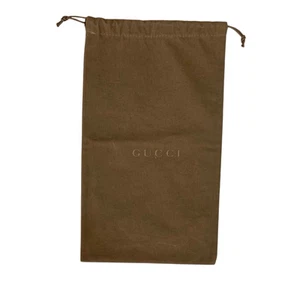 Sac à poussière Gucci marron coton cordon pochette de rangement voyage accessoires de luxe