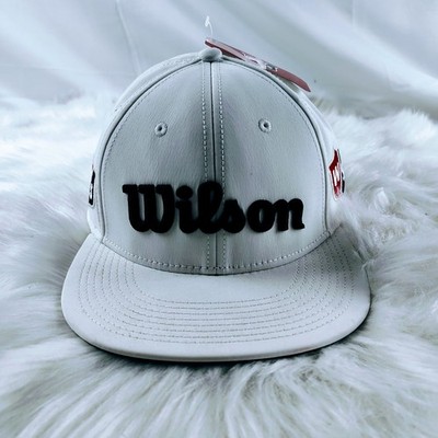Wilson Golf Tour Flat Brim Adjustable White Hat Cap New