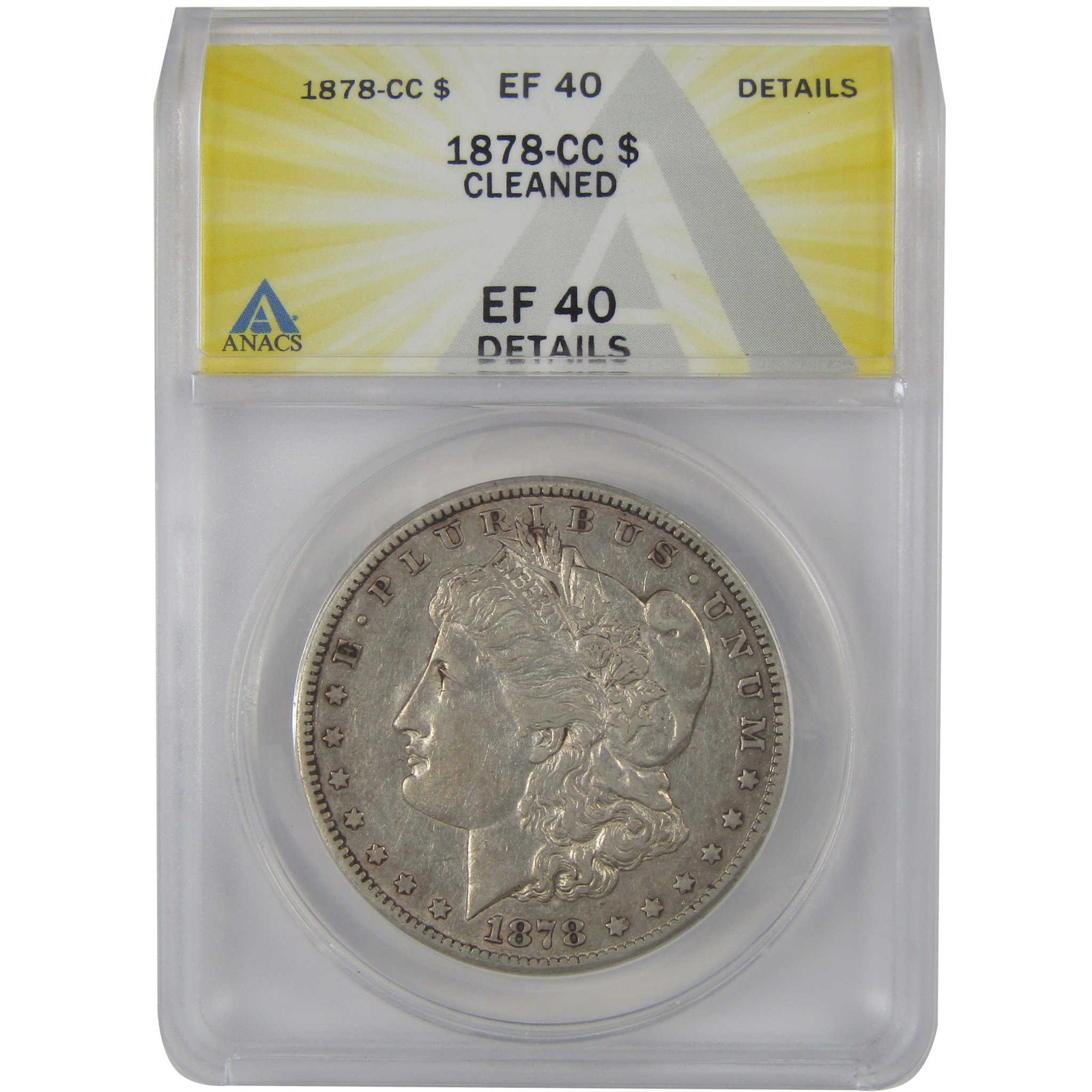 1878 CC Morgan Dollar EF 40 Details ANACS Silver $1 Coin SKU:CP116