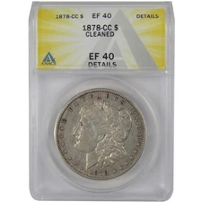 1878 CC Morgan Dollar EF 40 Details ANACS Silver $1 Coin SKU:CP116
