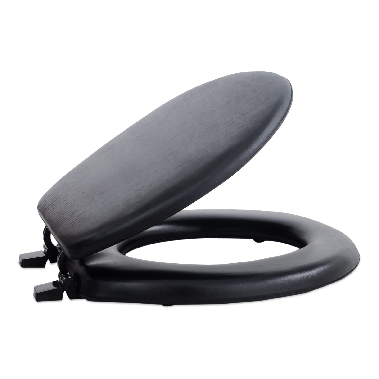 Soft Standard Vinyl Toilet Seat, Black - 17 Inch Soft Vinyl 