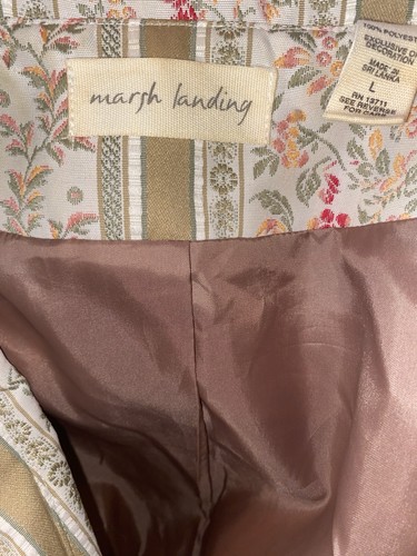 Marsh Landing Women's Cottage Core Ribbon Jacket Floral Lined 3-button Large - Picture 7 of 8