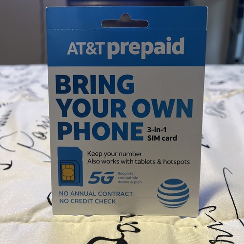 AT&T Prepaid 10GB 5G Plan Preloaded SIM Card