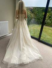 Rena Koh ivory Strapless Ball Gown Wedding Dress Size UK 12 Silk/Acetate