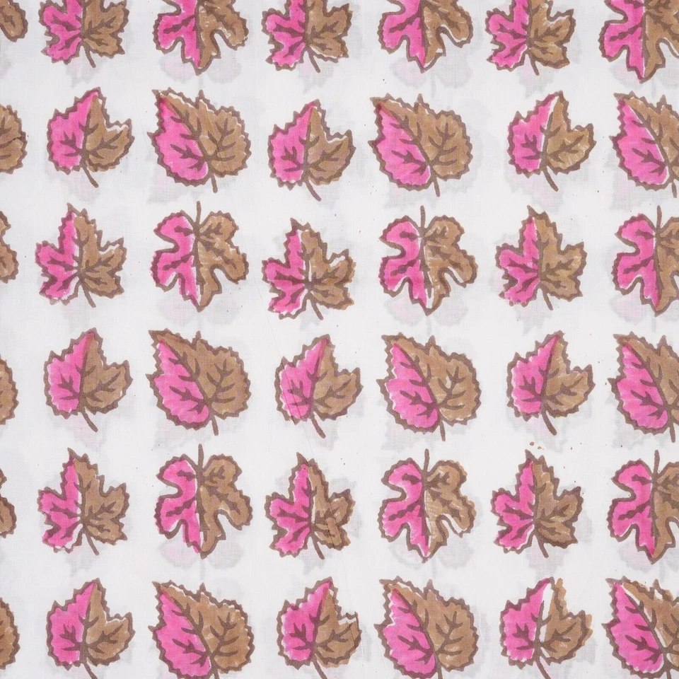 20 Yard Hand Block Print Handmade Cotton Indian Natural Bagru Print Fabric - Image 2 of 4