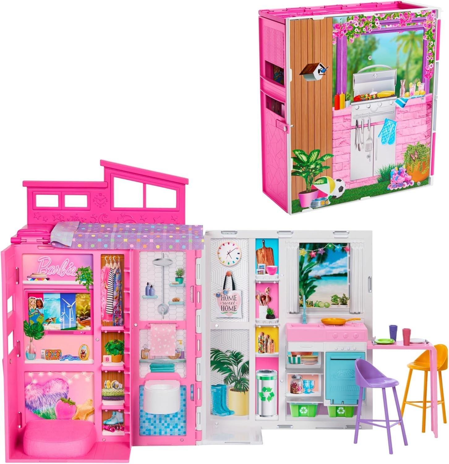 Barbie Dollhouse Getaway House Playset with Accessories | Folding Doll House