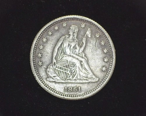 HS&C: 1861 Liberty Seated Quarter XF - US Coin