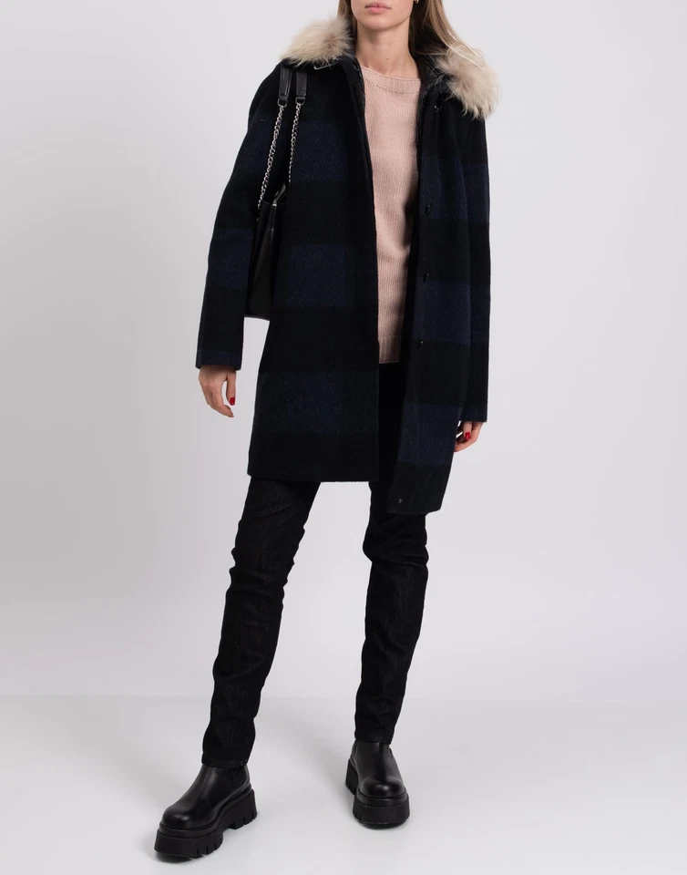 RRP€861 WOOLRICH 3 in 1 Coat Size L Alpaca Mohair Wool Blend Down Gilet Check - Image 3 of 4