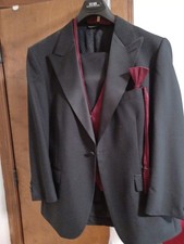 44R Bill Blass w/ Burgundy Vest  Bowtie  Dress Shirt