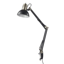32 Inch Matte Black Industrial Desk Lamp with Adjustable Swing Arm and Clamp ...