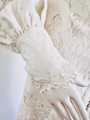 Mini Vestido Zimmermann Blanco Super Ocho Bordado Botón Lino Talla AU 0 XS🍭 - Imagen 14 de 24