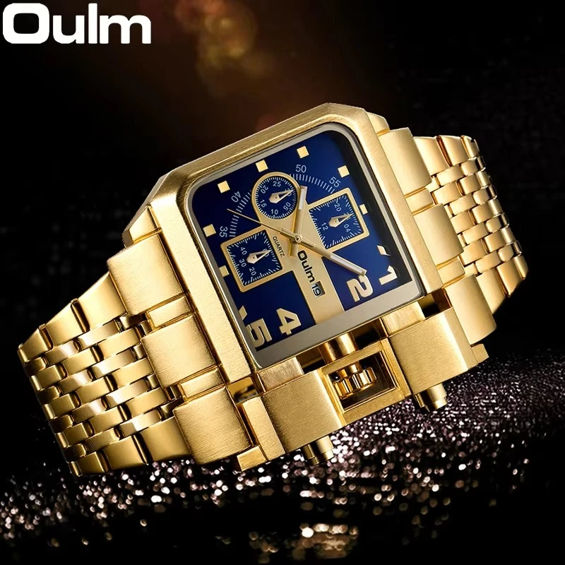 Oulm 3364 Quartz Watch for Men Luxury Business Auto Date Stainless Steel - Image 2 of 4