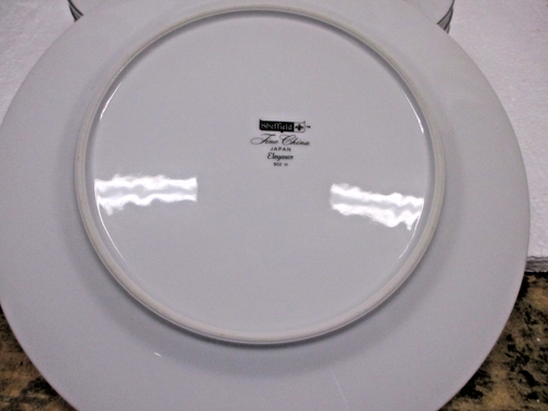 Sheffield Fine China Elegance 502M White Rose 10.25'' Dinner Plate Set of 8 - Picture 13 of 13