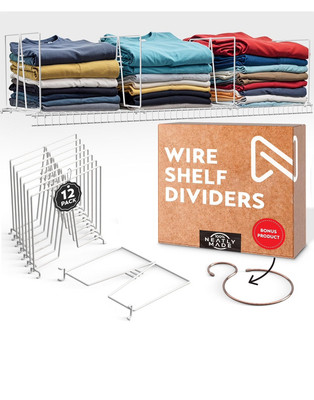 Tall White Wire Shelf Dividers for Closet Organization   Sturdy and Easy Set 