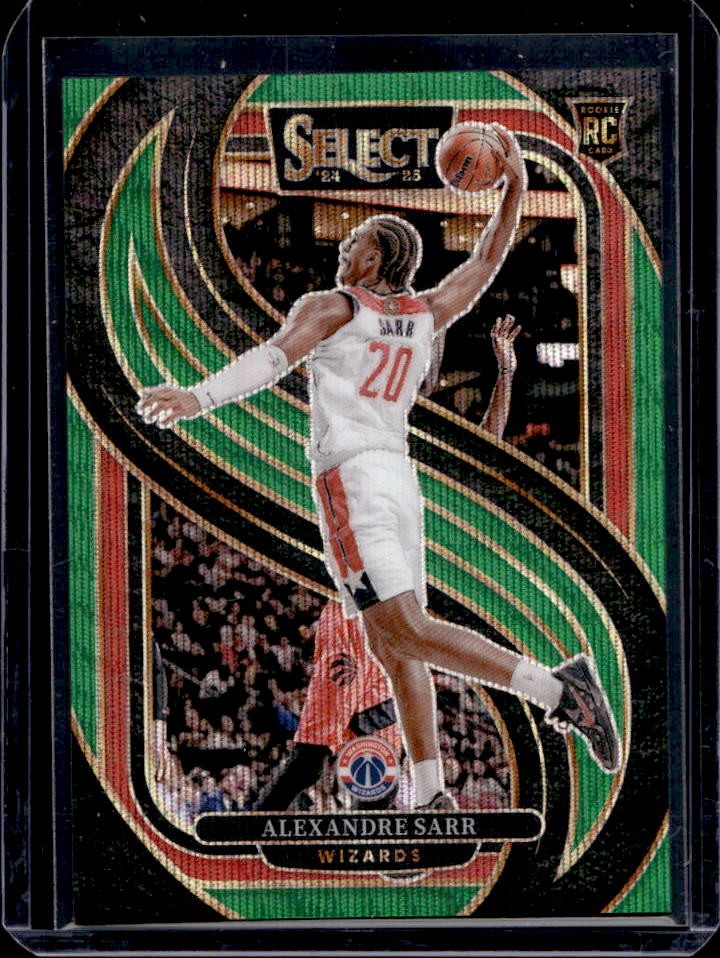 2024-25 Select Alexandre Sarr Premier RC Green Wave Prizm #49/50 Wizards