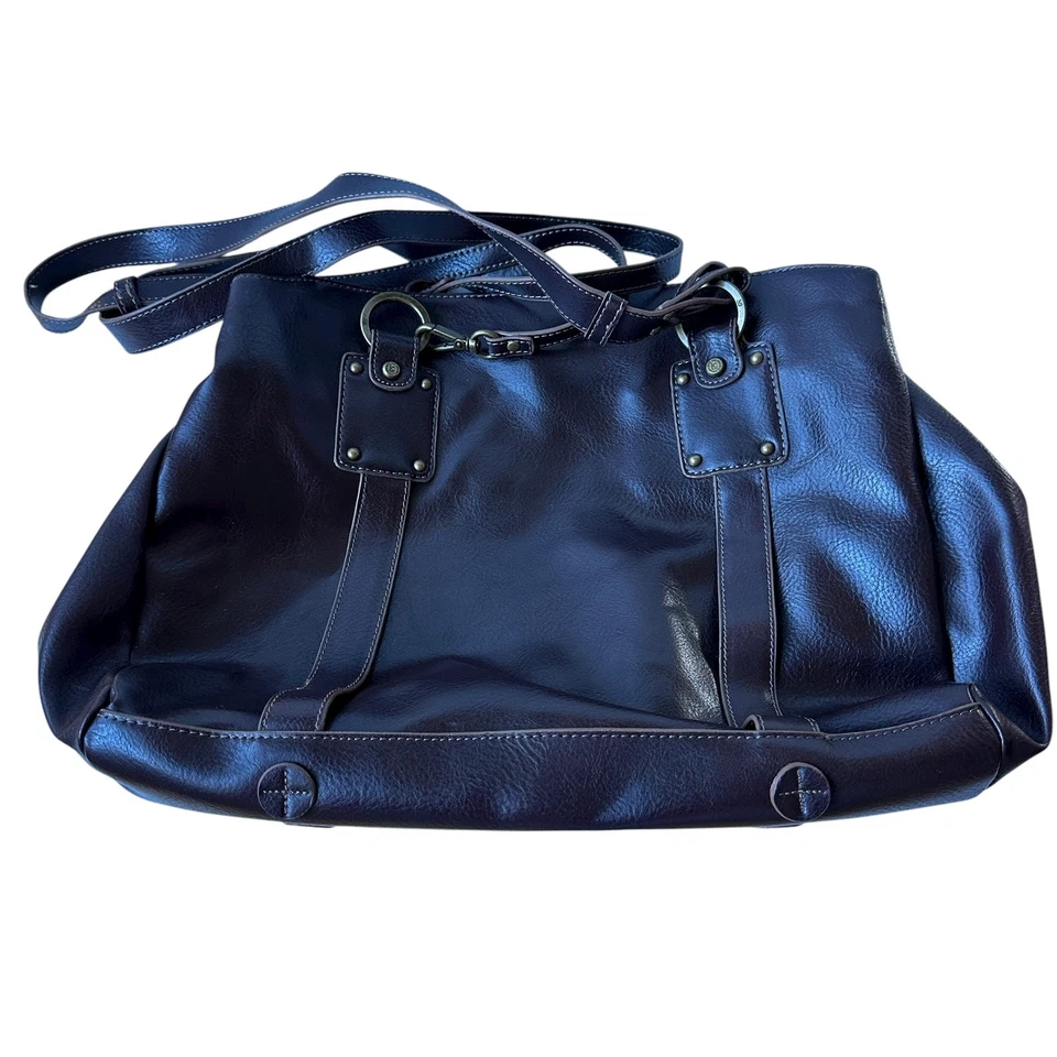 Bolso Bandolera Vintage Liz Claiborne Bolso de Hombro Cartera Marrón Imitación Cuero Foto 4 de 4