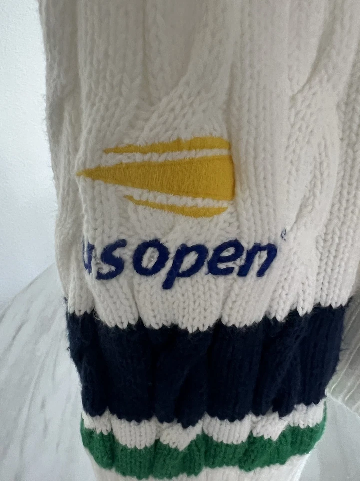 Suéter US Open TENNIS POLO Ralph Lauren Preppy Cárdigan Blanco Azul Verde XX L Foto 3 de 4