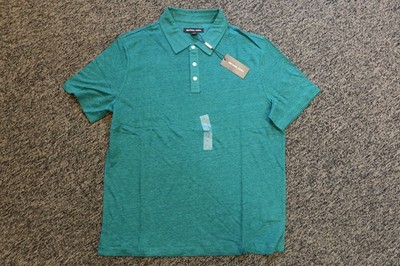 New Michael Kors 100% Linen Men's Polo Shirt - LARGE - Amazon Green Heather
